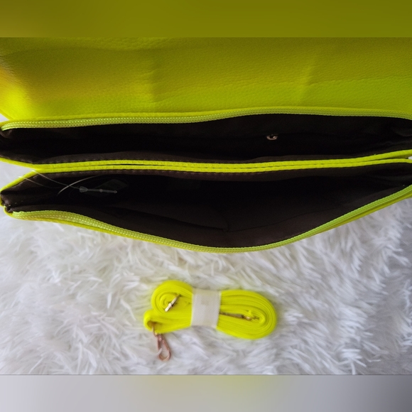 Neon Yellow Crossbody / Clutch Bag - Picture 5 of 10